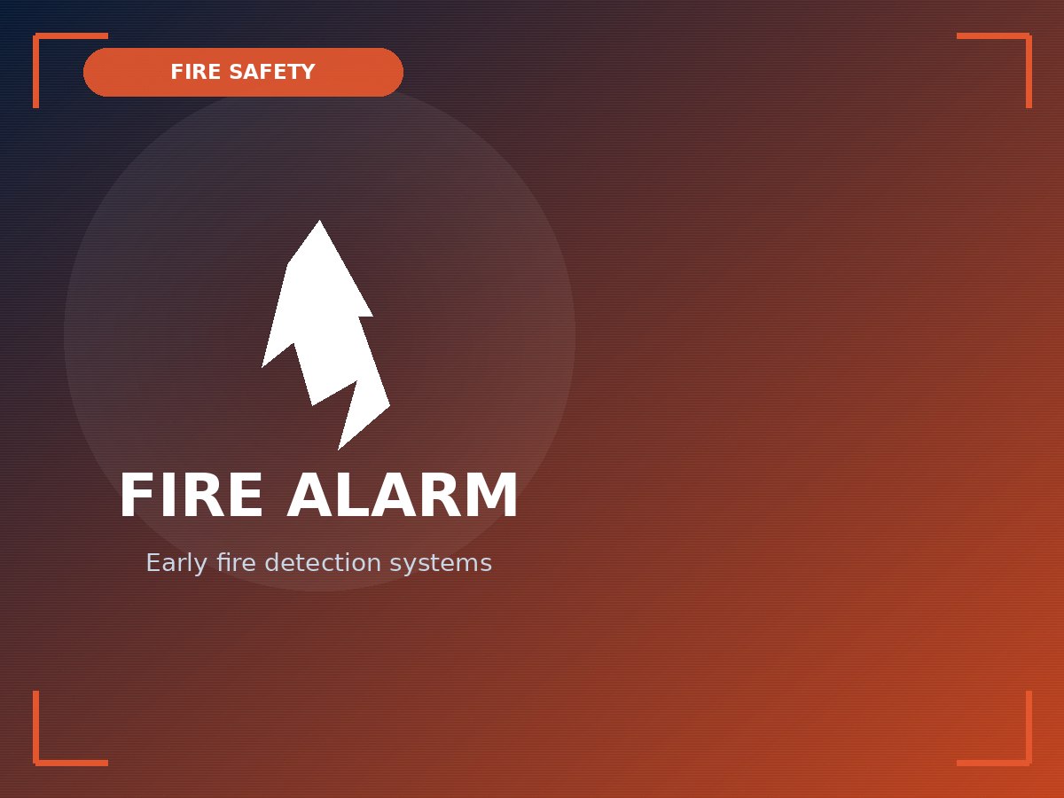Fire alarm detection system installed on a ceiling